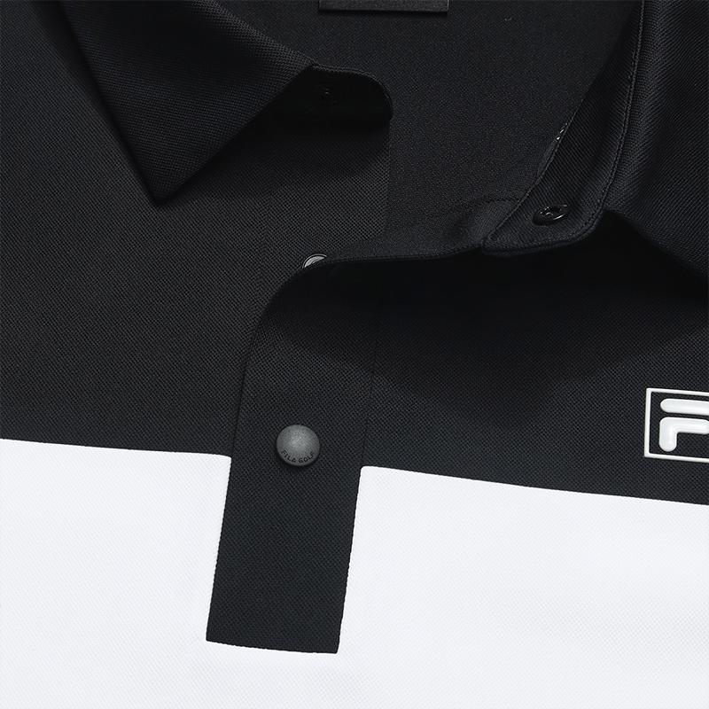 FILA Golf Series Fashion Simple Classic Basic Sports Casual Comfortable Cool Touch Knitted Short Sleeve Polo Shirt Men tops Jade-White A11M625120FWT