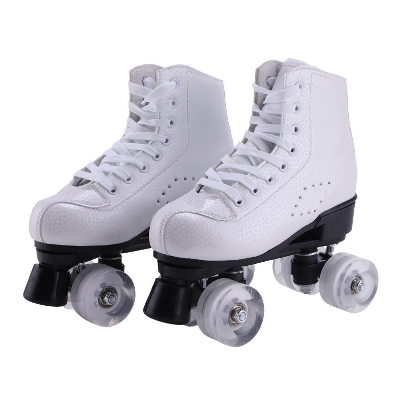 Adult Honeycomb Double Row Roller Skates with Flashing Wheels for Men and Women