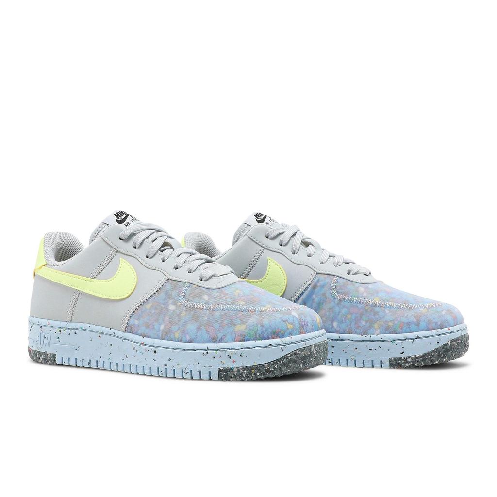 Nike Womens Air Force 1 Low Crater 'Pure Platinum' (women's sizes) Pure Platinum / Barely Volt / Summit White Skateboard Shoes CT1986 001