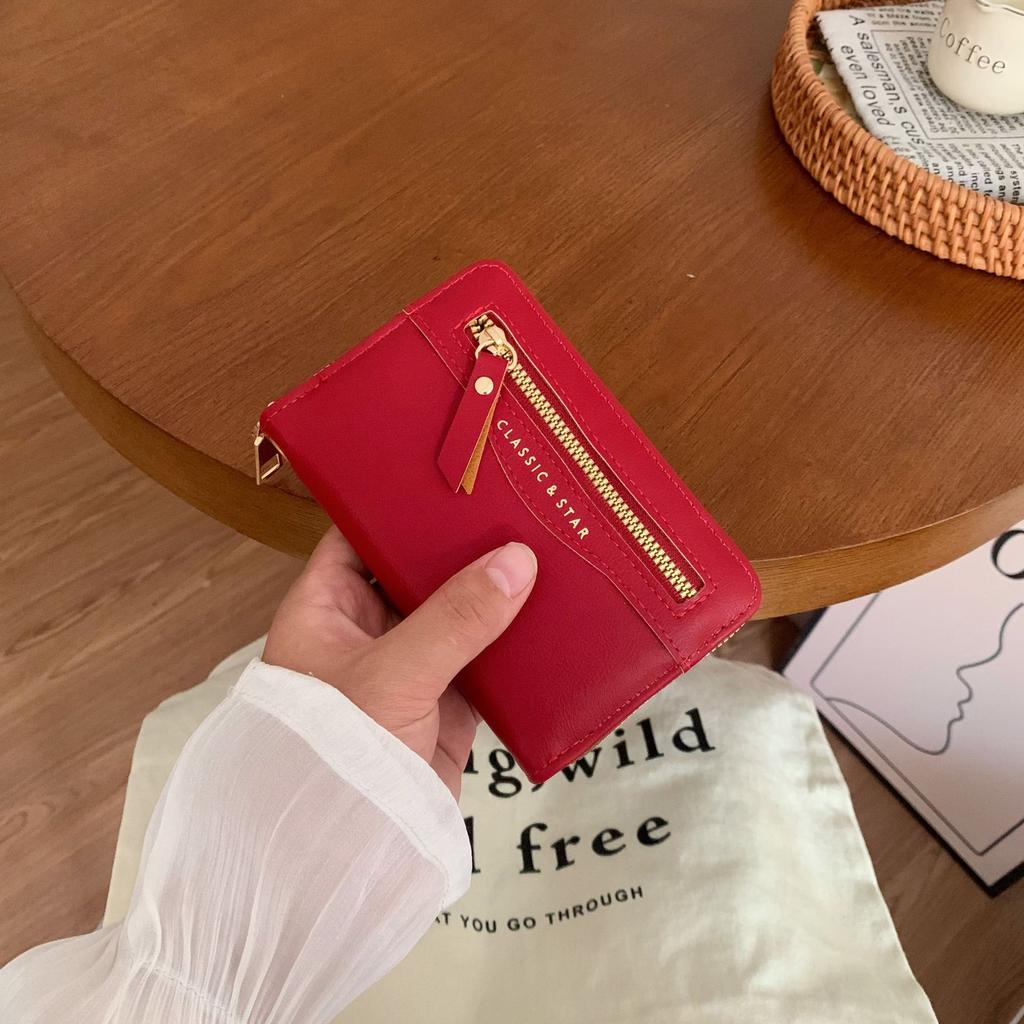 2025 new women's medium and long women's wallet zipper large capacity clutch bag ins female student wallet