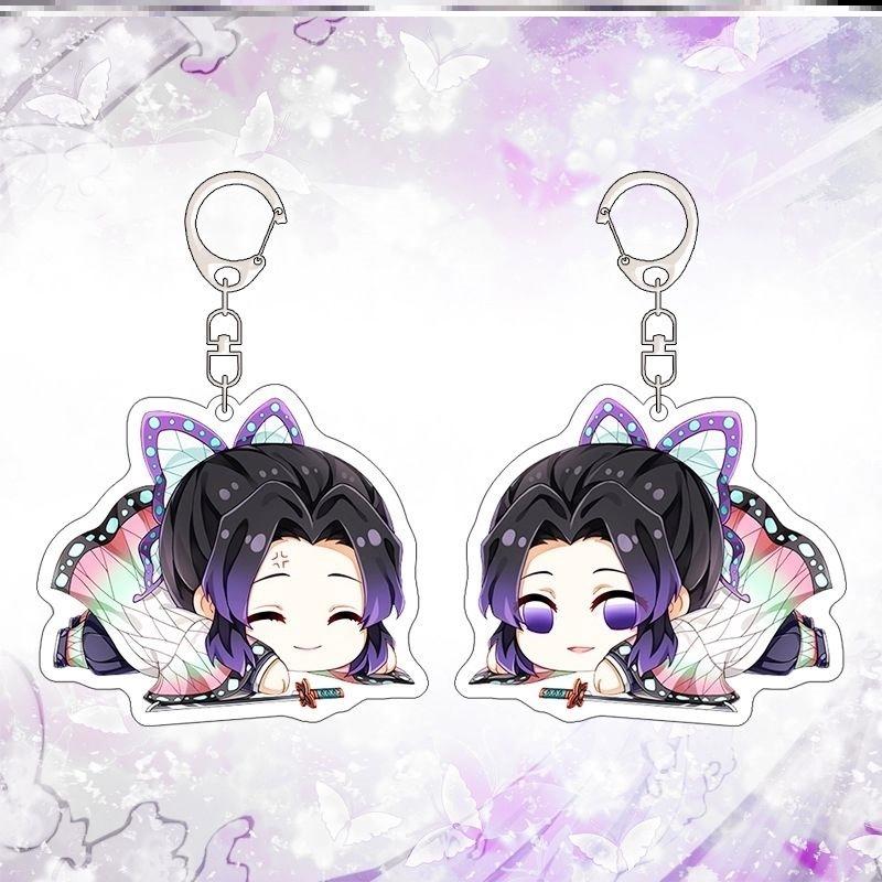 Keychain Pendant Anime Demon Slayer Kimetsu No Yaiba Kamado Tanjirou Double Sided HD Bag Pendant Gift For Fans Cosplay Props Jewelry Gift