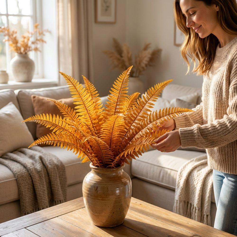 18 Leaves Fake Fern Plants Lifelike Artificial Palm Tree Home Party Decor