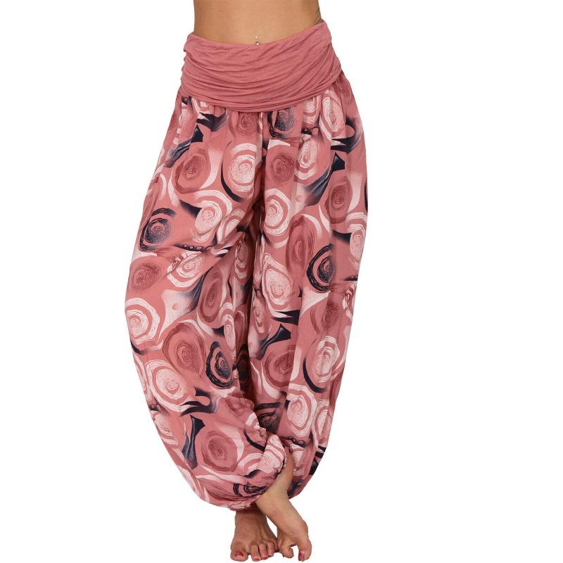 15 Color Women Casual Elastic Waist Plus Size Print Long Trousers Straight Loose Long Pants Haren