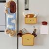 2Pcs Toast-Shaped Magnetic Refrigerator Storage Box No-Drill Wall-Mounted Organizer for Kitchen Office Space-Saving Cute Home Decor for Spice Tea