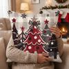 Vintage Christmas Pillow Cover Snowman Snowman Pillow Case Cute Xmas Tree Cushion Cover  Home Sofa