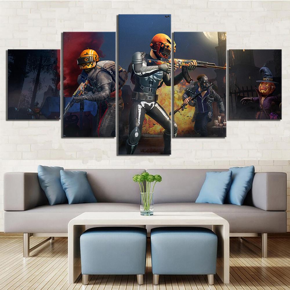 5 Stück 10 Pubg Battlegrounds Spiel Modulare Wandkunst Leinwand Poster Bilder Gemälde Heimdeko Zubehör Wohnzimmerdekoration