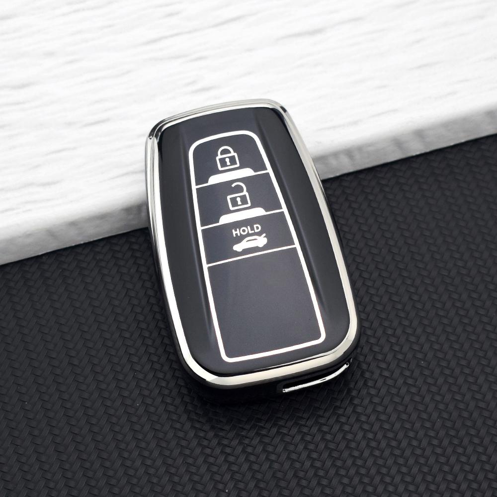 Tpu Car Key Case For Toyota Camry Chr Corolla Rav4 Avalon Land Cruiser Prado Prius 2/3/4 Buttons Key Cover Keychain Accessories
