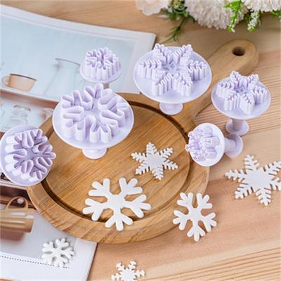 3-Pack Christmas Snowflake Fondant & Biscuit Cake Mold Set for Home Baking