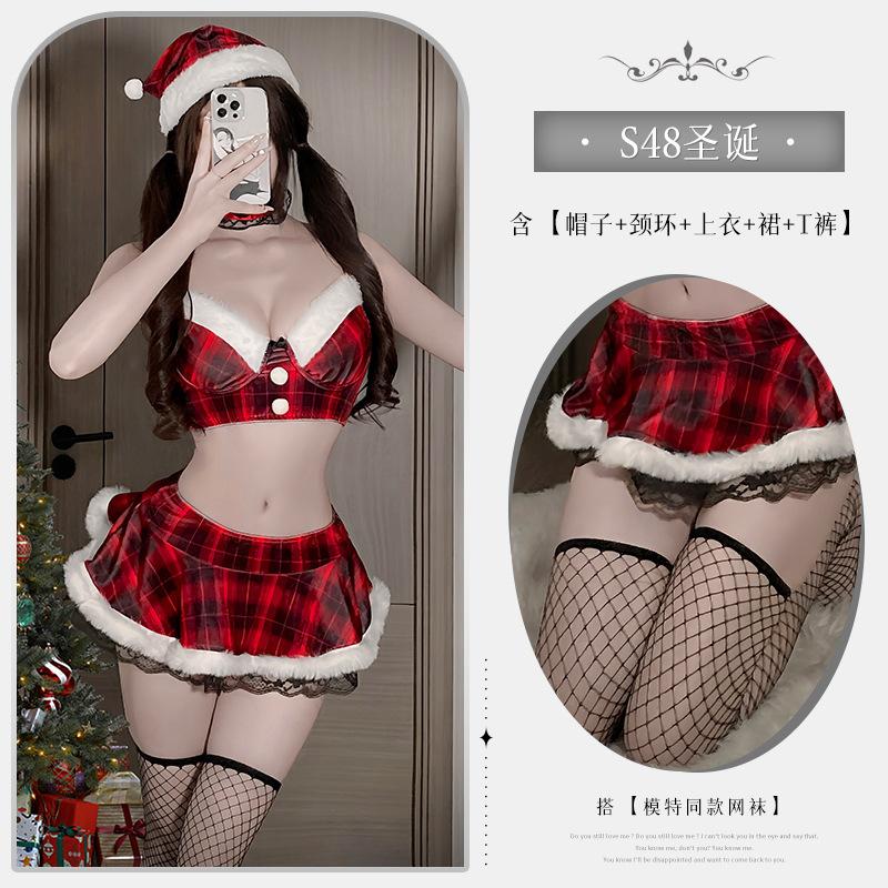 Sexy Underwear Sexy Student Uniform Temptation Three-point Free Christmas Skirt