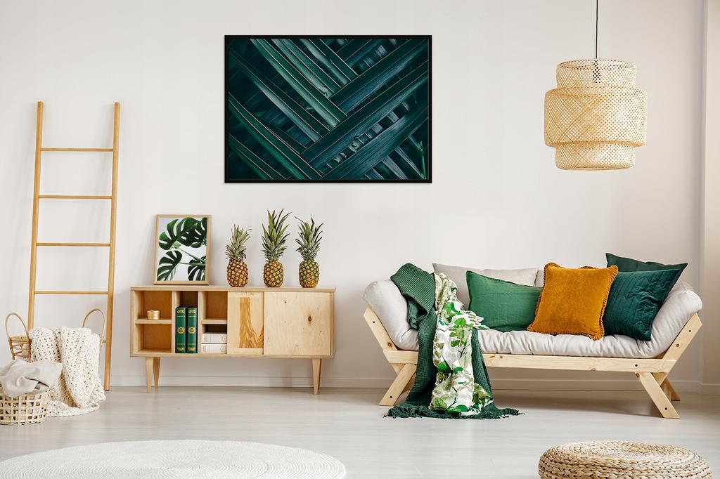 Obraz plakat w ramie 53x73 cm liście p1120