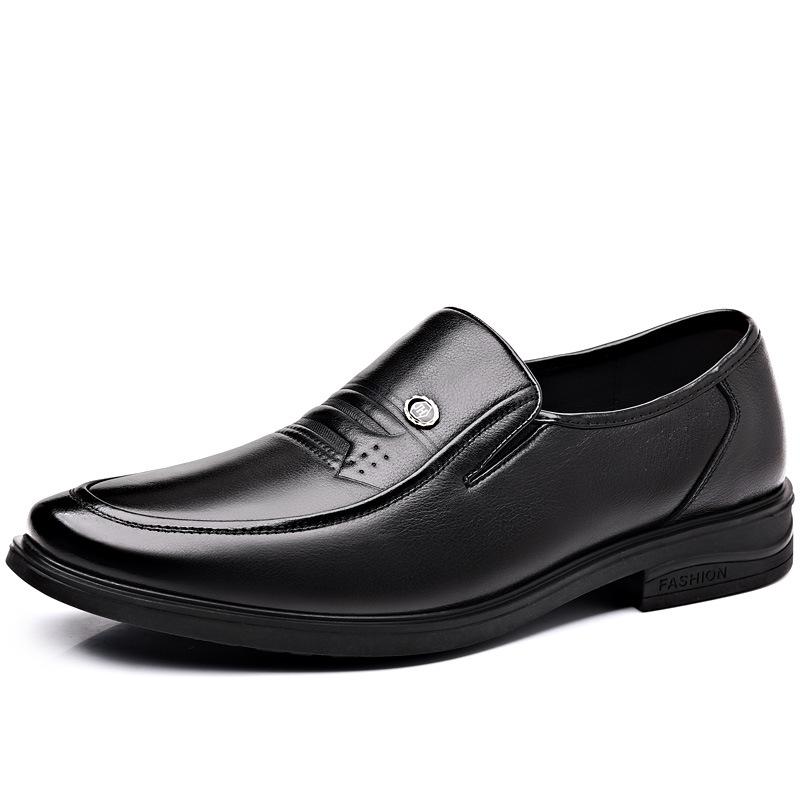 Men'S Leather Shoes, Leather Non-Slip Soft-Soled Dad Shoes, Men'S Versatile British Style Cowhide Breathable Men'S Shoes