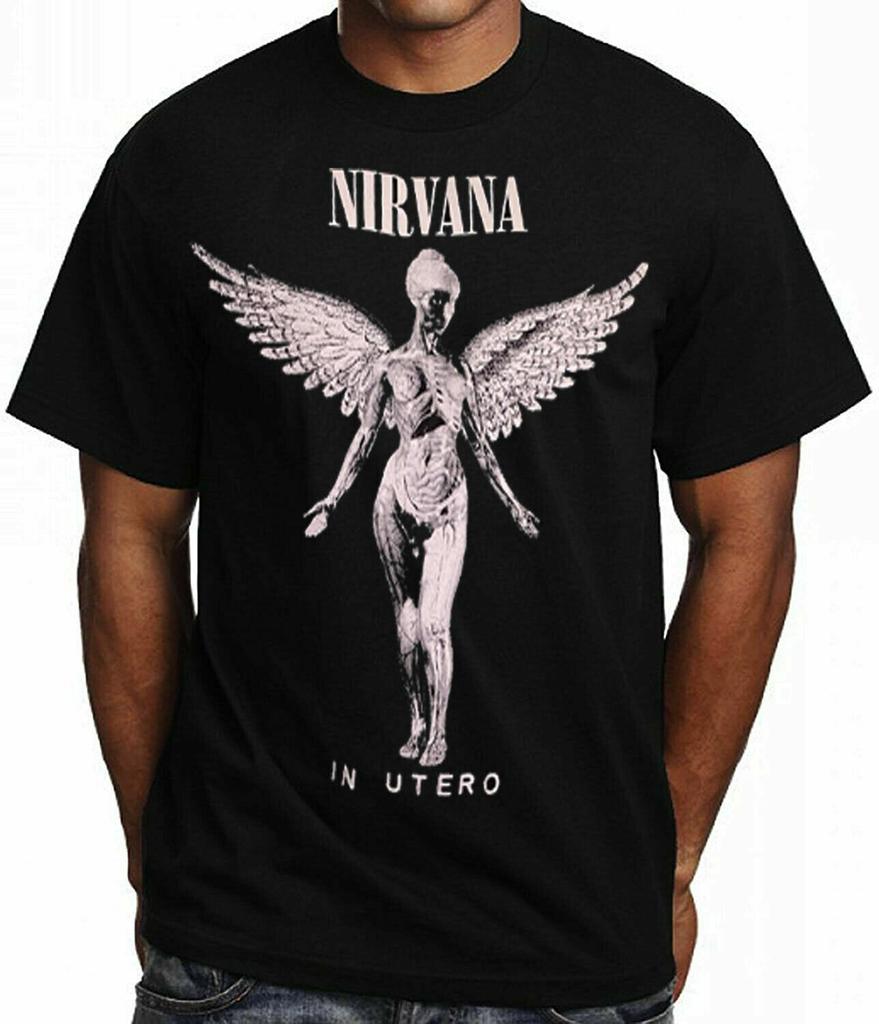 Nirvana In Utero Rock Band Black T-shirt