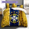 Brazil national football team  Pattern Bedding Quilt Set  Home Decoration  Gift (1 * duvet cover + 2 * pillowcase  without core)