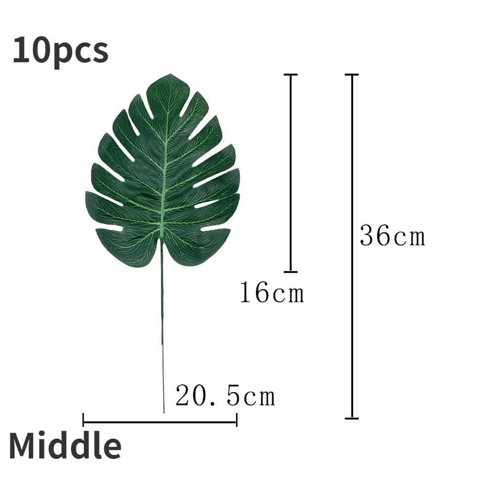 10pcs Hawaii Artificial Palm Leaf Turtle Back Leaf Jungle Beach Theme Party Flower Arrangement Mat Accessories Cup Mat