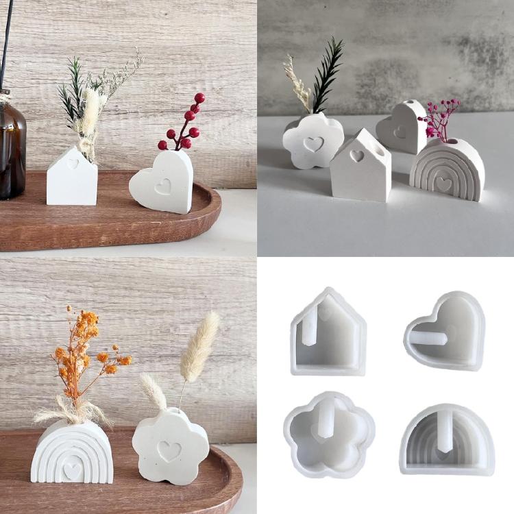 Elegant Rainbow Shaped Sturdy Silicone Flower Pots Mould Tool Must Have Accessory for Home Use Resin Art Enthusiasts