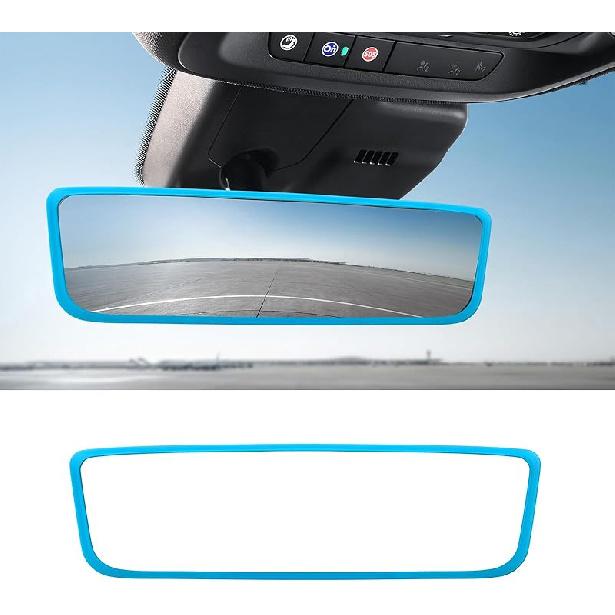 Car Rear View Mirror Protector Frame, Silicone Auto Rearview Edge Protection Cover Compatible with Model 3 Model Y, Interior Rear View Trim Frame