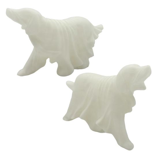 Ghost Dog Figurine Glow-in-the-dark Halloween Dog Ghost Statue Spooky Dog Ornament for Home Shelf Mantel Decoration
