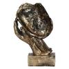 CraftIndia Golden Resin Human Face Statue Sleeping On Hands Decorative Showpiece for Home Decor Living Room Bedroom|