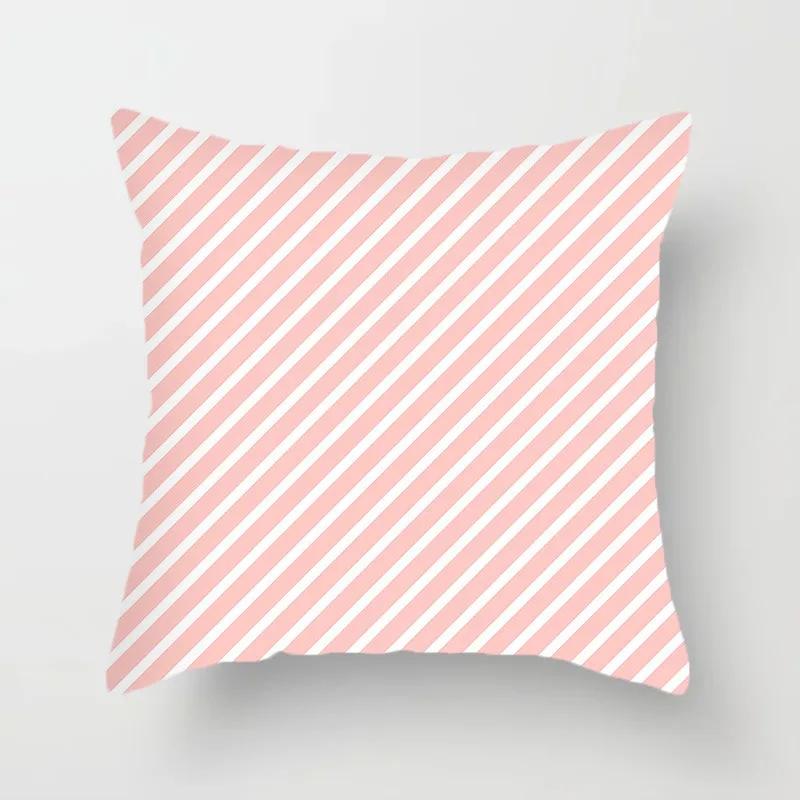 Geometryczna Prosta Różowa Poszewka na Poduszkę Biuro Sofa Poszewka na Poduszkę Luksusowy Wystrój Domu Poszewka na Poduszkę
