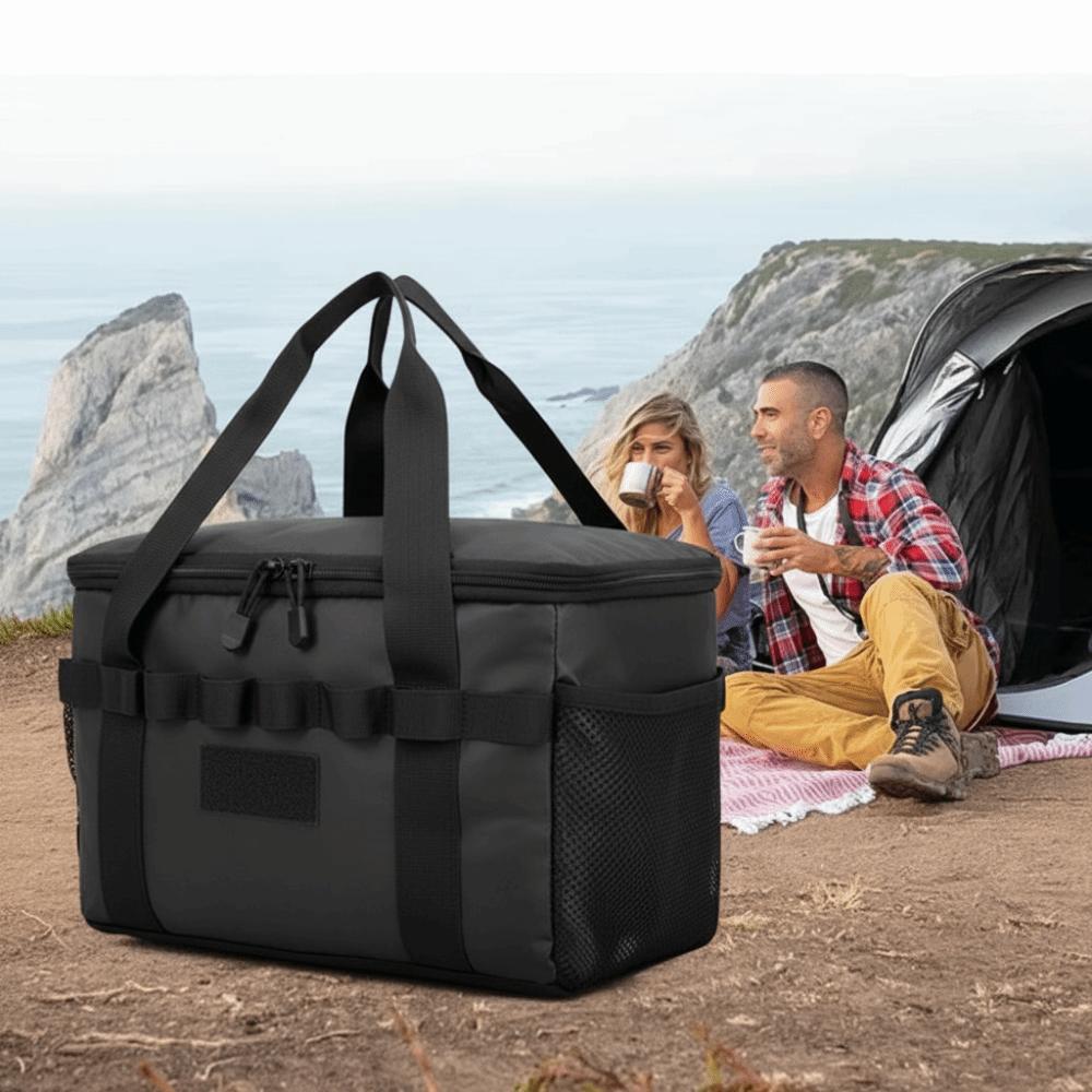 Double Zipper Insulated Lunch Bag Insulated Picnic Storage Bag Camping Tote Bag Outdoor Travel