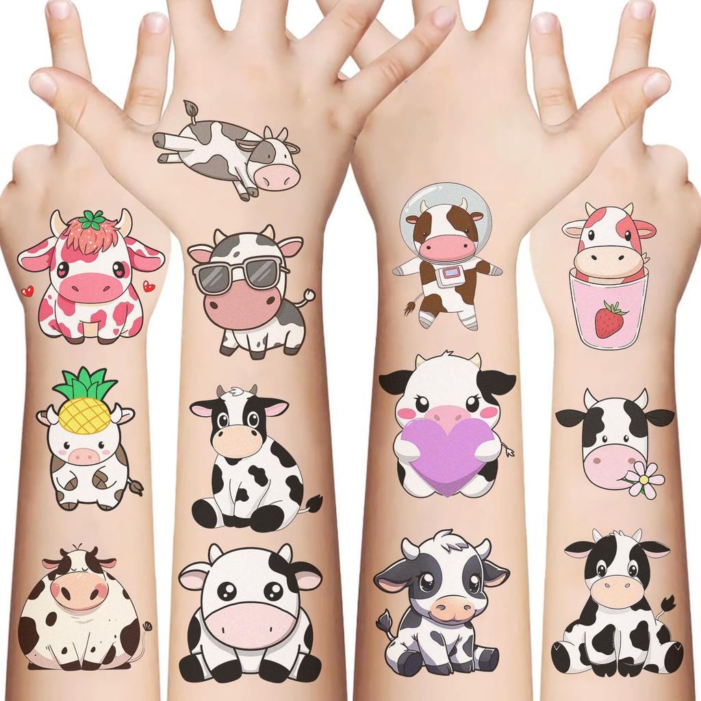 New Colorful Cow Tattoo Stickers Waterproof Party Party Gift Funny Fun Face Stickers