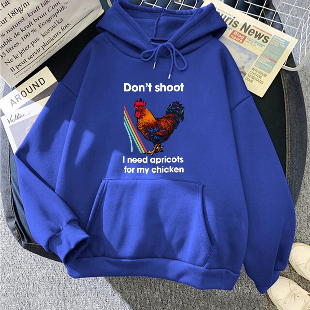 Don't Shoot I Need Apricots for My Chicken Arc Raiders Scrappy Hoodies Rooster Graphic Pullovers Women Men Long Sleeve Clothes