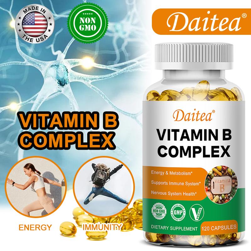 Veganes Vitamin B Komplex 120 Kapseln Hohe Dosierung B12 B6 B1 B2 B3 GVO-frei