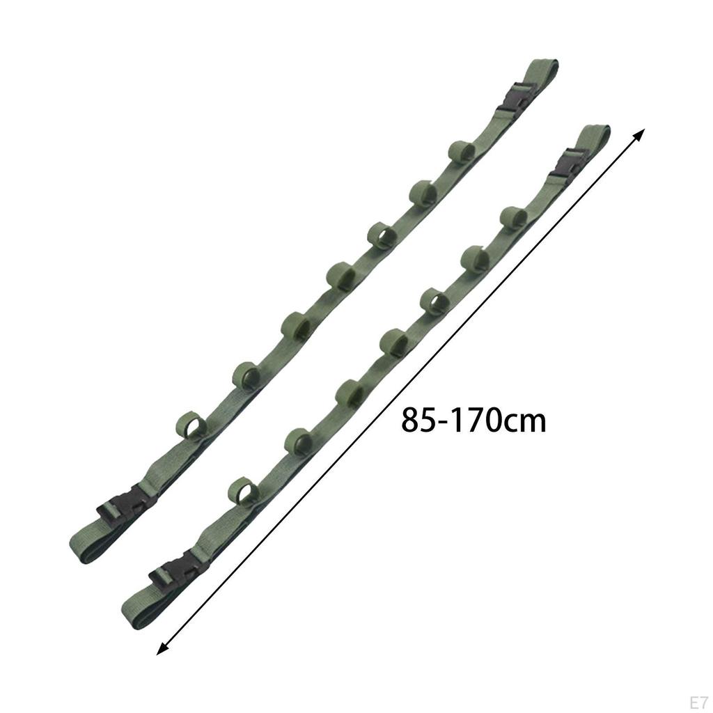 2 Delar 7 Spön Kapacitet Bil Fiskespöhållare Remmar Bälte Spö Takräcke