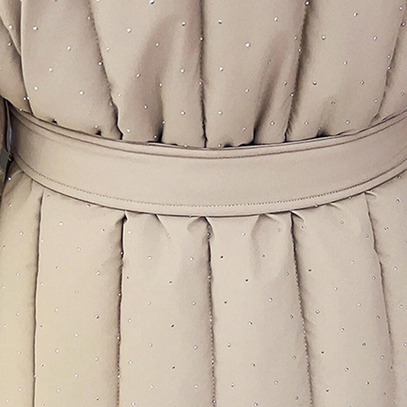 Móda nadměrné velikosti L-4XL Dámské zimní kabáty s páskem Velký límec z umělé kožešiny Dlouhé parky s kapucí Volné Silné Dámské bundy