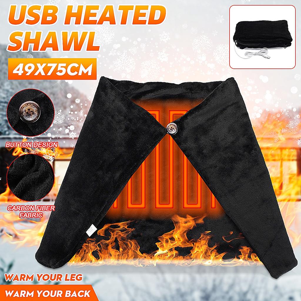 Buy USB Heated Shawl and Lap Blanket Winter, Soft Electric Warming Neck