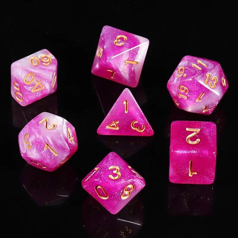 New Star Sky Style Illusion Color 4/6/8/10/12/20 Polyhedral Dice for DND TRPG Party Entertainment Dice Set Board Game Supplies