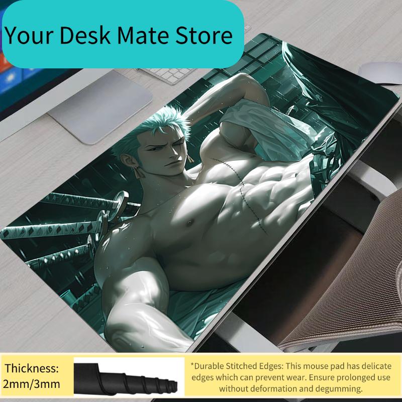 Leather Mouse Pad Notebook One Piece Zoro Large Keyboard Mat Non Slip Leather Computer Carpet Desk Mat PC Gamer Mouse Pad