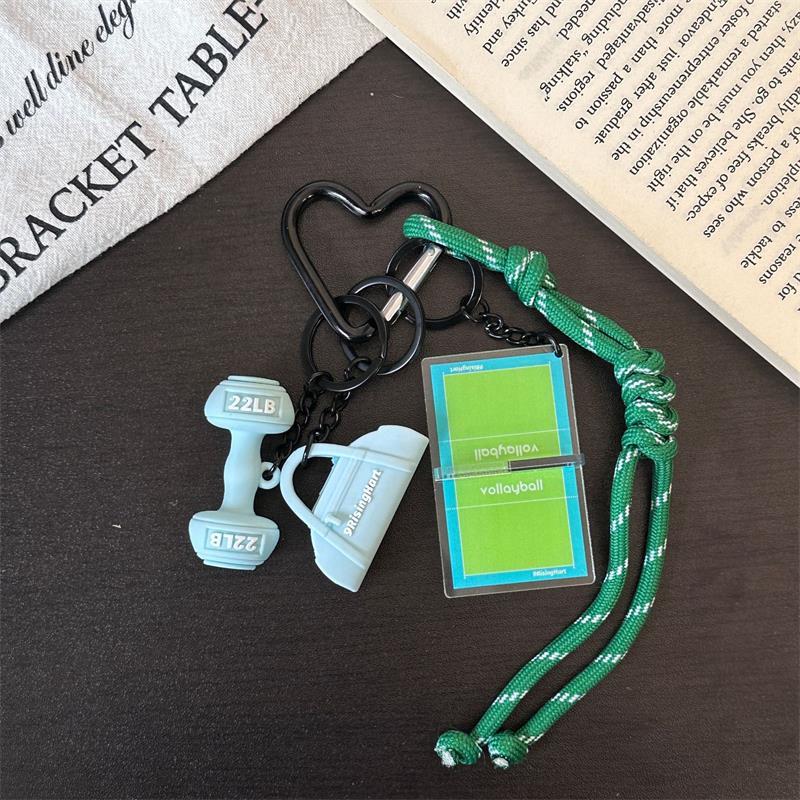 

itness Theme Rubber Keychain Pendant Portable Gym Style Bag Charm Durable Key Ring for Sports Lovers Men Women Daily Accessory