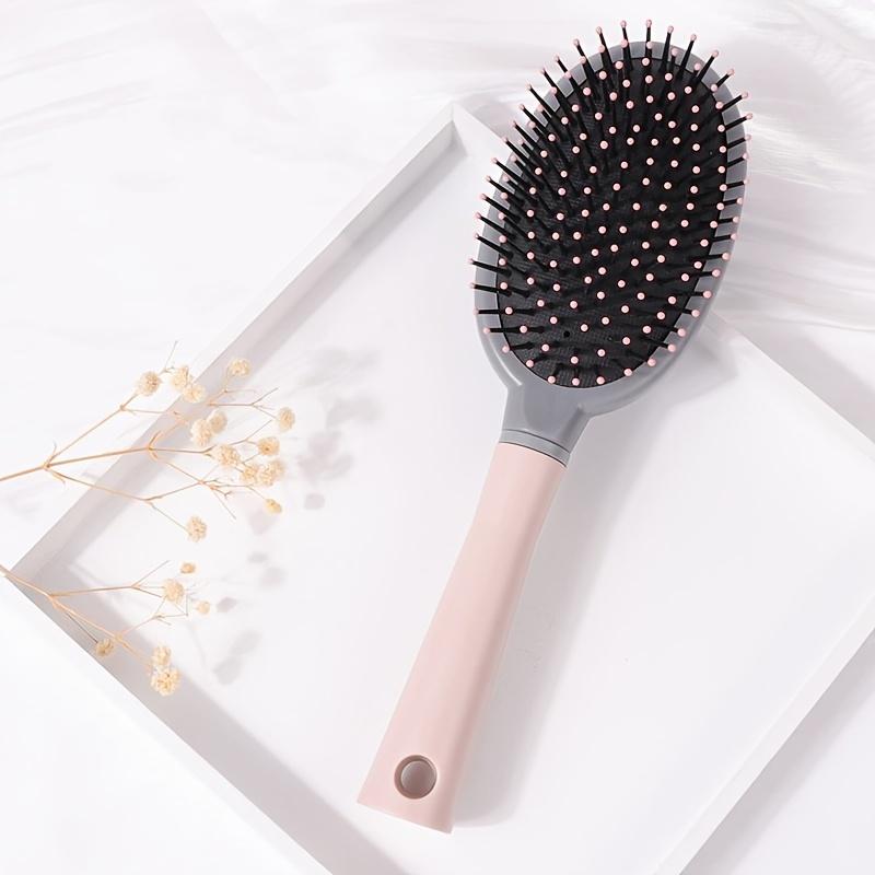 [Nylon Bristle Hair Brush] Nylon Bristle Hair Brush for Women, ABS Plastic Handle, Finishing Comb for Normal Hair