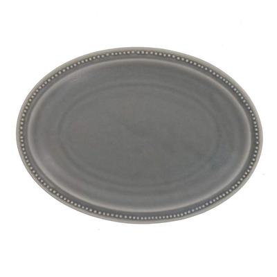 Tableware East Oval Plate Dot Oval Plate 24cm Porcelain Matte Gray