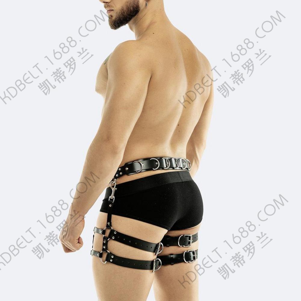 Men'S Fun Leather Shoulder Strap Chest Strap Garter Belt Sm Fun Bondage Belt Bundle Underwear Flirt Sex Toy