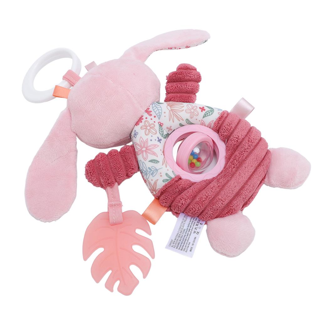 Pink Baby Plush Hanging Toy Cute Cartoon Portable Stroller Activity Toy for Baby Cribs and Cars