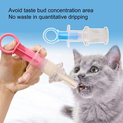 Pillenspender für Haustiere, klare Skala, abnehmbar, Lebensmittelqualität, BPA-frei, Erstickungsschutz, universell einsetzbar für Katzen und Hunde