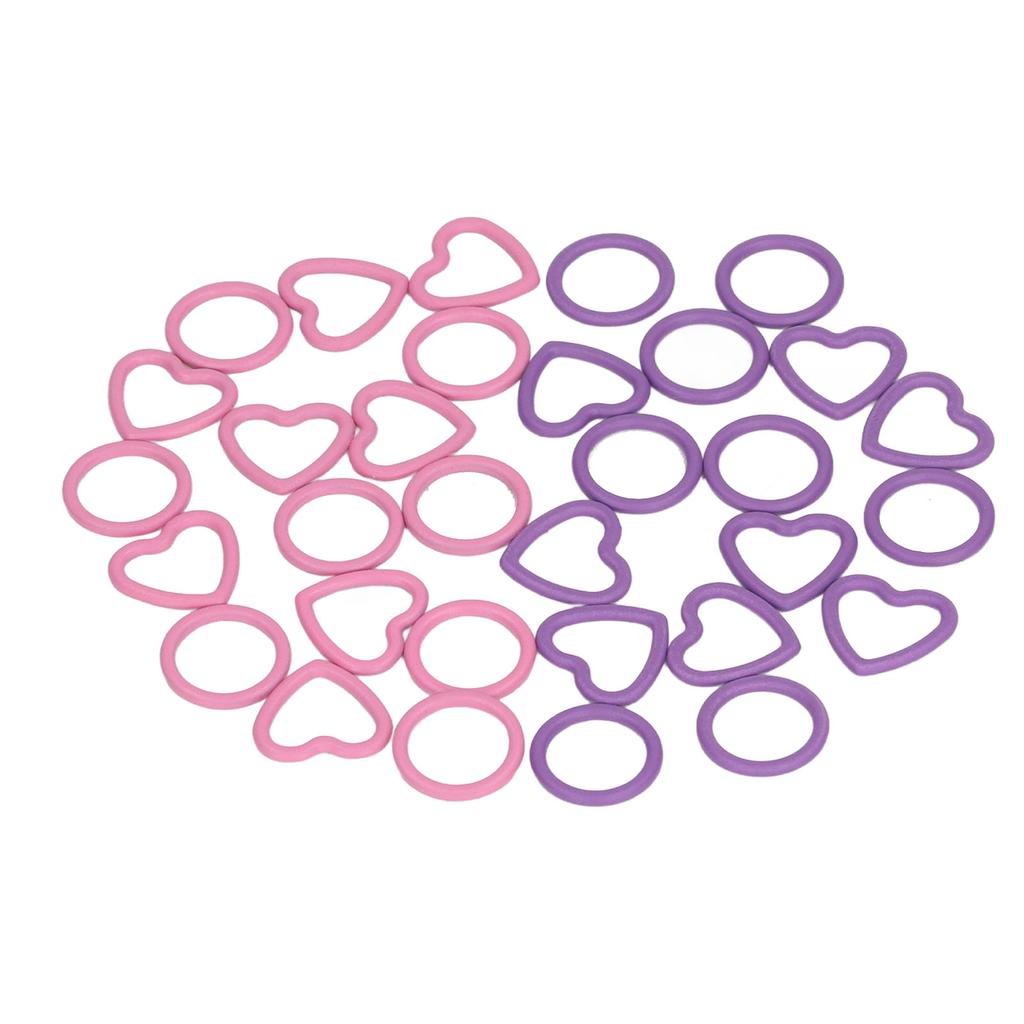 32Pcs Pink Purple Household Round Heart Type Knitting Stitch Markers Set Robust Crochet Stitch