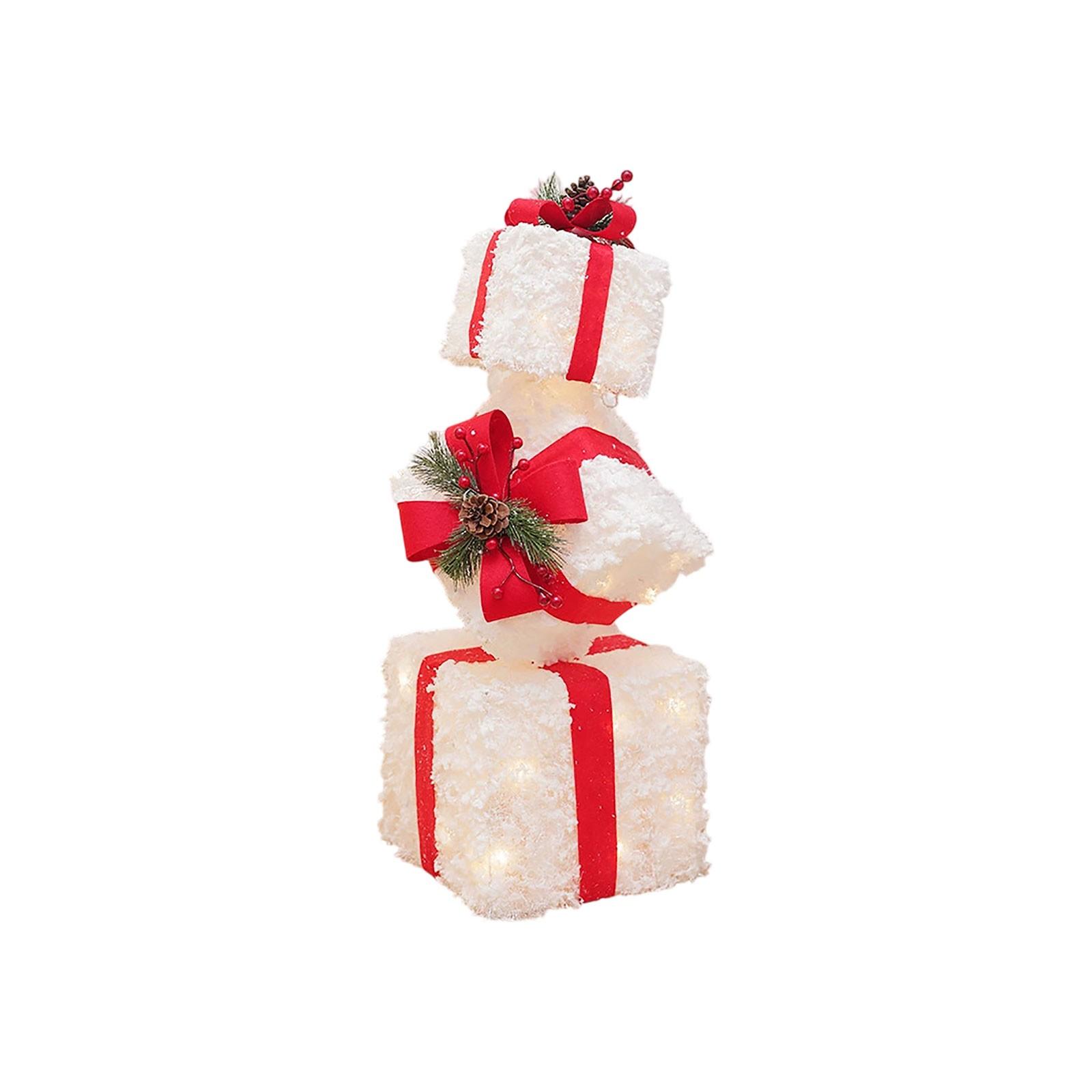 

Рождественские огни Подарочная коробка Украшение Набор из 3 штук One Size