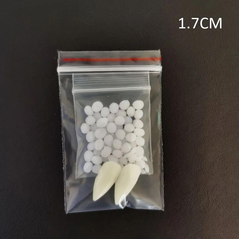 1 Paio Denti da Vampiro Zanne Protesi Oggetti di Scena Costume di Halloween Oggetti di Scena Denti Falsi Colla Solida Adesivo per Protesi Decorazione Festa di Halloween
