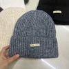 Dopamine color scheme simple letter labeling knitted hat children autumn and winter new thickened cold warm cold hat