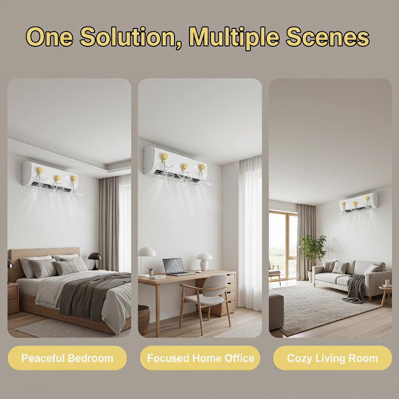3-Piece Conditioning Guide Fan Wall-Mounted Prevents Direct Blowing Of Air Conditioner Ventilator Windmill Shaped Silent Air