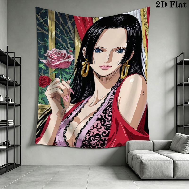 Anime One Piece Cartoon Wall Tapestry Aesthetic Wall Hanging Printed Fabric Blanket Decorative Tapestries For Bedroom Living Room Home Decor