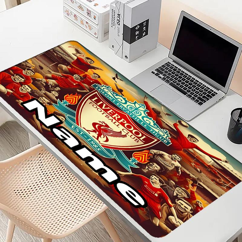 Custom Name Personalized Football team F.C Pattern Mousepad, Laptop PC Desk Mat, Decorative Desk Mat for Home Keyboard Pad Gift