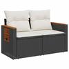 Sofa Set 8 Pieces Black and Cream White Poly Rattan and Steel
