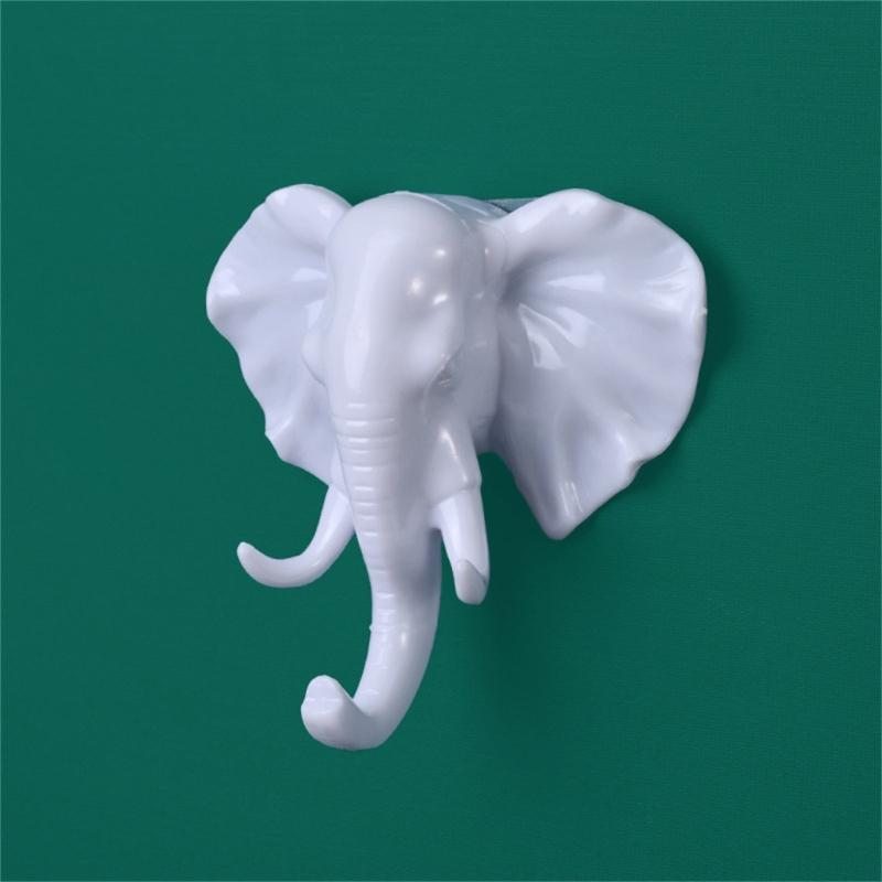 Elephant Deer Head Wall Hook Decorative Key Holder With Sturdy Plastic And Easy Adhesive For Home Decoration