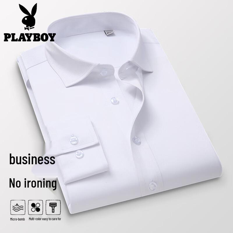 PLAYBOY Men s Non-Iron Business Long Sleeve Shirt M