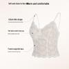 Women's Fleece-Lined Lace Camisole Vest - Warm Padded Layer for Autumn/Winter