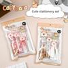 7pcs Capybara Stationery Set, Ruler & Correction Tape & Glue Tape & Eraser & Sticky Notes Value Pack, Student Reward Gift